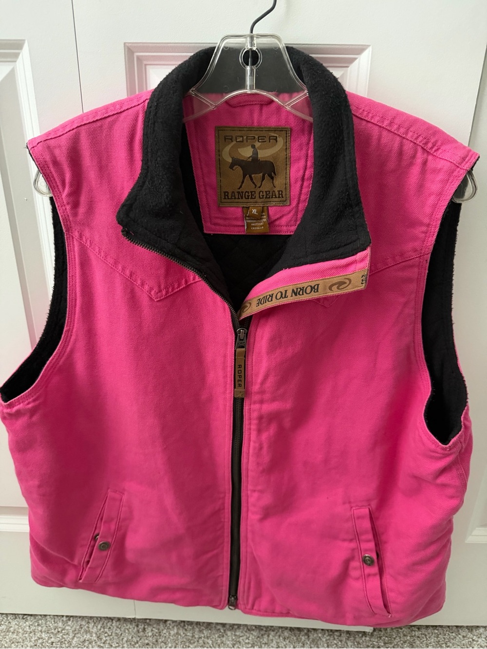 Roper Range Gear Hot Pink Canvas Fleece Vest XL